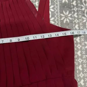 BCBGeneration Burgundy Pleated Maxi Dress Size 6‎ Old Money Goddess Romantic thumbnail 10