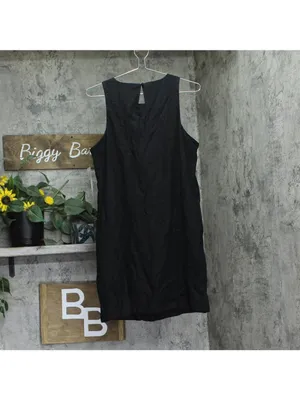 NWT MSK Womens Sleeveless Shift Mini Dress 93683741X Rich Black L thumbnail 6