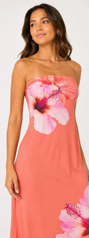 Wild Fable Hawaiian Hibiscus Mesh coverup Dress Beach Tropical Size Large thumbnail 1