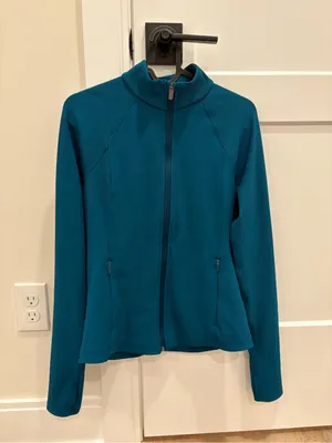 Athleta Salutation Ribbed Zip Up Size Small thumbnail 2