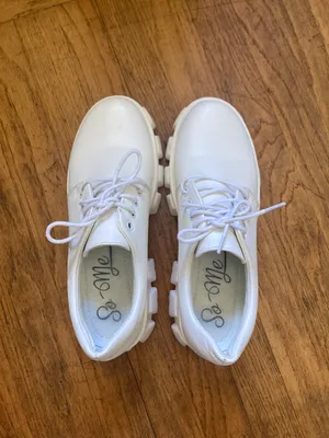 White Leather Platform Loafers Size 8 thumbnail 3