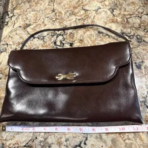Vintage Purse With Mirror Clutch~Gold hardware~70’s Retro~Rome On Snap thumbnail 7