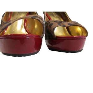 Candie’s Leopard Print Platform Stiletto Heels Women’s 6.5 Peep Toe Pre‑Owned thumbnail 7