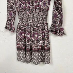 Shoshanna Purple Paisley Silk Dropped Waist Mini Dress Womens 0 Boho Coquette thumbnail 7