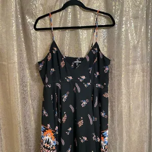 Express Black Orange Paisley Floral Handkerchief Dress, Large‎ thumbnail 2