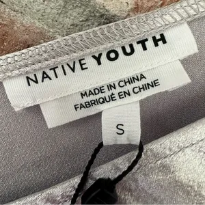 Native Youth Long Maxi Dress Silver Mismatched Buttons Women’s Small NEW thumbnail 8