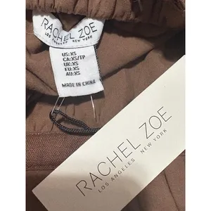 Rachel Zoe Cami Top Womens XS Brown NEW Beaded Strap Linen Blend Babydoll V-Neck thumbnail 3