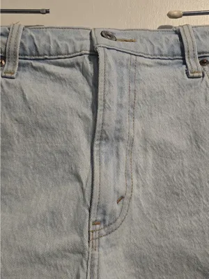 Abercrombie & Fitch Light Blue Frayed Denim Shorts thumbnail 11