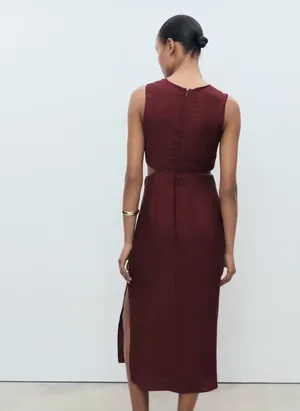 Mango Maroon Cut Out Dress thumbnail 2