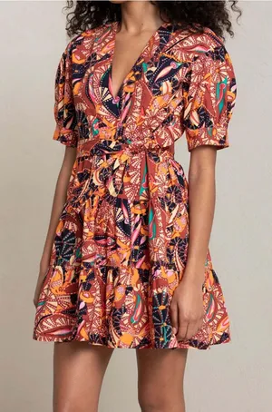 ALC Frank Russet multicolor carey mini dress MSRP $425 size 4 thumbnail 1
