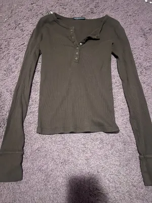 Brown Brandy Melville Button-Up Long Sleeve thumbnail 1