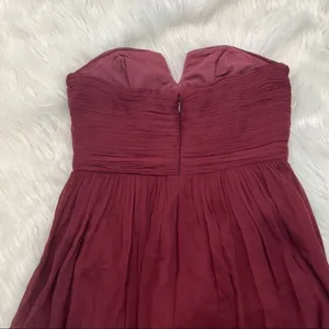 J. Crew Womens Size 6 Nadia Strapless Bridesmaid Dress Burgundy Red Silk Chiffon thumbnail 8