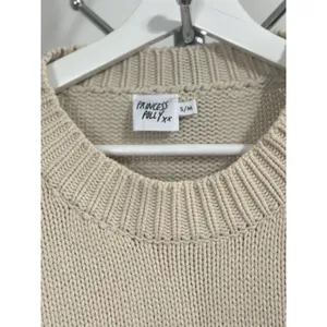 Princess Polly Chunky Knit Sweater Beige Oversized Crewneck Balloon Sleeve S/M thumbnail 7