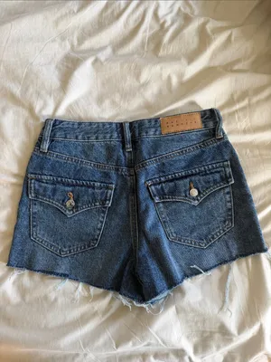 PacSun Dark Blue Raw-Hem Denim Shorts thumbnail 2