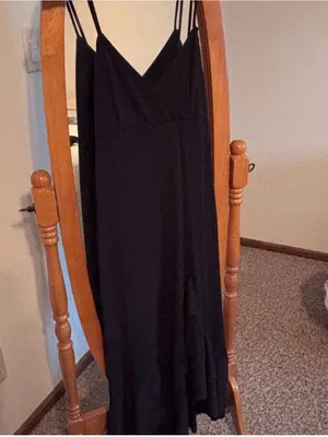 Younique Black High-Low Ruffle Slip Dress- Medium thumbnail 3