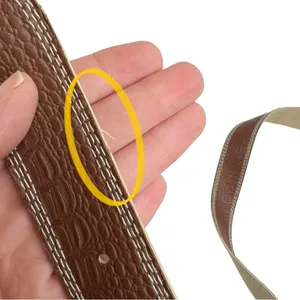 Brown Croc Embossed Faux Leather Silver Buckle Belt thumbnail 11