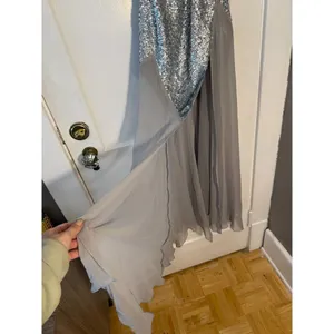 ZARA x BARBIE MATTEL Silver Sequined Tulle Long Maxi Dress Gown Size M NWT thumbnail 7