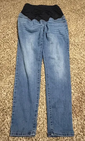 Isabel Maternity by Ingrid & Isabel Blue Skinny Jeggings Medium Wash Size 6/28R thumbnail 1
