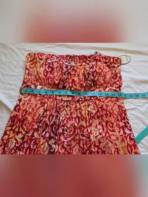 NWT Soma Dressed Up Vanessa Strapless Dress Large Red/Orange thumbnail 6