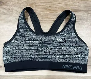 Nike Pro Black and White Dri Fit Sports Bra Women’s Small thumbnail 1