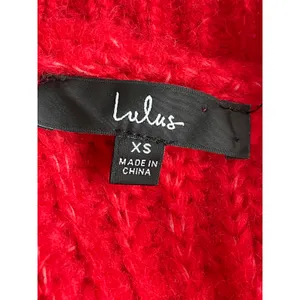 Lulus Red V Neck Rhinestone Cardigan Sweater XS thumbnail 8