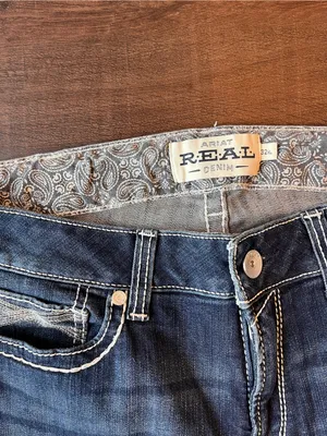 Ariat REAL Straight Leg Jeans Womens 32 XL Blue Dresden Real Mid Rise Straight thumbnail 2