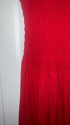 Abercrombie & Fitch Sydney Smocked Reversible Neckline Knit Midi Dress thumbnail 9