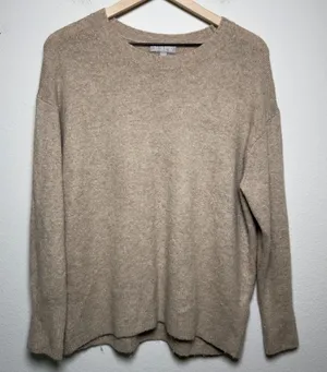J.Crew Women Wool Alpaca Merino Sweater XS Tan Beige Crewneck Oversized Academia thumbnail 1