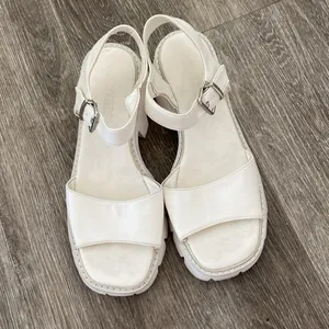 Dream Paris 90s y2k chunky white lug sole sandals 9 thumbnail 6