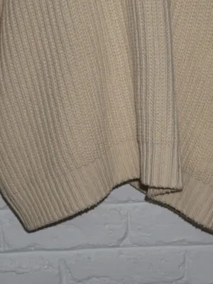 Free People Swim Too Deep Cream Turtleneck Oversized Sweater Size: Large Cozy thumbnail 3