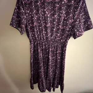 Floral Print Women's Short Sleeve Dress - Purple and Pink thumbnail 2