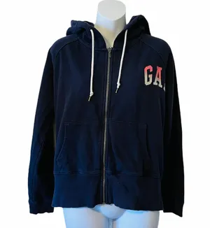 Gap 1969 spell out ombré navy zip up hoodie thumbnail 1