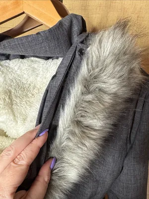 All in Motion Gray Faux Fur Lined Hooded Winter Parka Coat Size Medium thumbnail 14