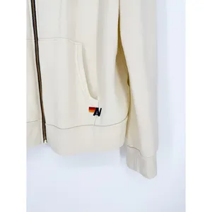 Aviator Nation x Peloton 5 Stripe Zip Hoodie Womens XXL Cream thumbnail 5