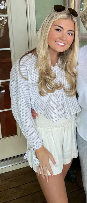 Striped Long Sleeve White Top thumbnail 2
