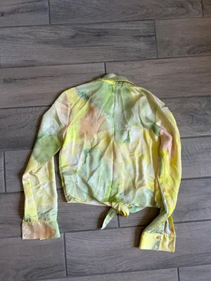 Wilfred Lightweight Tie-Front Blouse in Yellow Watercolor thumbnail 5