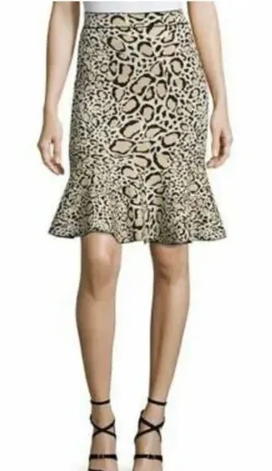 BCBGMAXAZRIA Leopard Print Bethani Stretch Knit Trumpet Skirt thumbnail 1