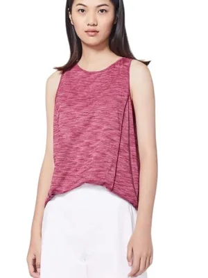 Lululemon draped Open Back Low Key Athletic Tank Heathered Ruby Red Size S thumbnail 3