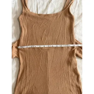 Reformation Jumpsuit Women XS‎ Tan Ribbed Tie Waist Wide Leg Sleeveless Lyocell thumbnail 7