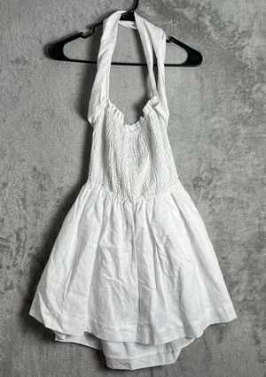 Peppermayo White European Towns Linen Dress US 6 New Romantic Coquette Soft Girl thumbnail 1