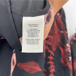 Aritzia Wilfred Charpont Dress‎ Open Back Dark Floral Black Burgundy Tie Sleeve thumbnail 10