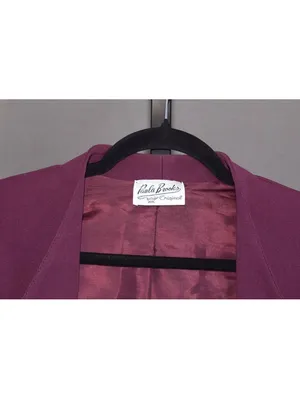 Vintage (70s) Paula Brooks Original Magenta Purple Blazer Patch Pockets Size 2X thumbnail 3