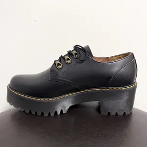 Dr Martens Black Vintage Smooth Leona Lo Platform Block Heel Shoes NWOB US 10 thumbnail 3