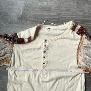 Free People Vintage Combo Light Magic Henley Blouse thumbnail 12