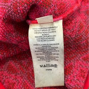 Free People Pink Red Geometric Knit Sweater Polo V-Neck Short Sleeve 70s Boho thumbnail 6