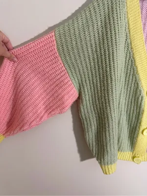 Princess Polly Naomi Cardigan Colorblock Sweater Colorful M/L thumbnail 4