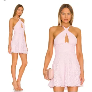 For‎ Love and Lemons Carmela Lace Mini Dress Pink Purple S $269 thumbnail 2