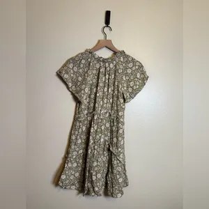 Anthropologie Robin Tiered‎ Mini Dress in Moss Floral thumbnail 5