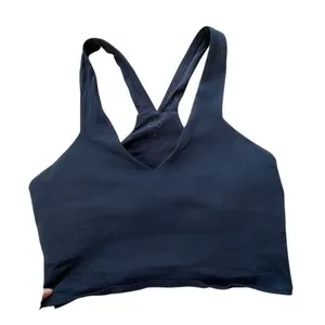 Alo Yoga Airbrush Real Sports Bra Tank V-Neck Racerback Crop MEDIUM Black Sz M thumbnail 1