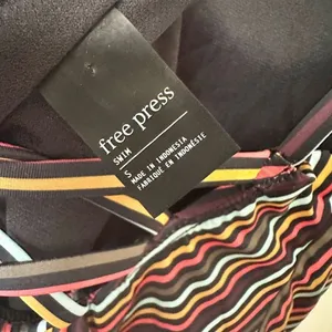 Free Press black striped one piece swimsuit thumbnail 6